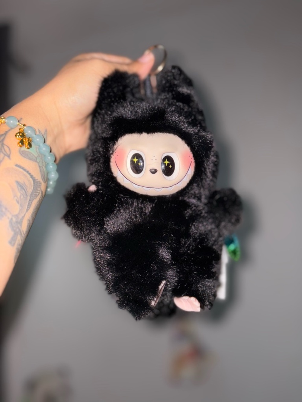 Lafufu Black Dragon with Rainbow Wings Plush Pendant
